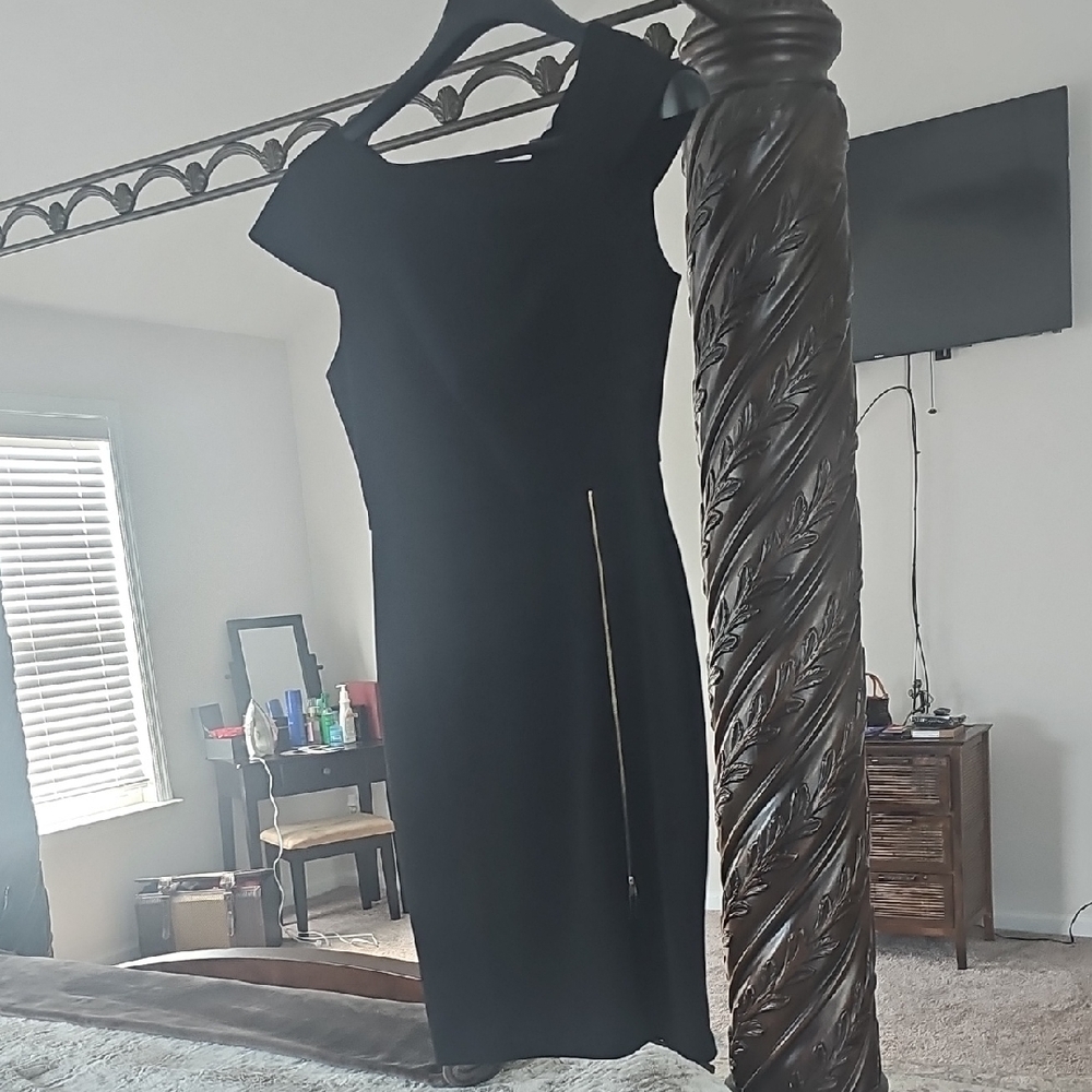 Tahari Woman One Shoulder Black Dress